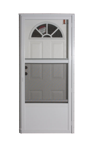 32X76 RH FAN WINDOW WHITE/WHITE CORE 4IN JAMB WHITE STANDARD STORM