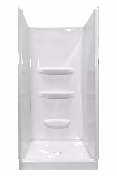 32x32x69 ACRYLIC WALL SURROUND WITH FIBERGLASS BACKING - WHITE